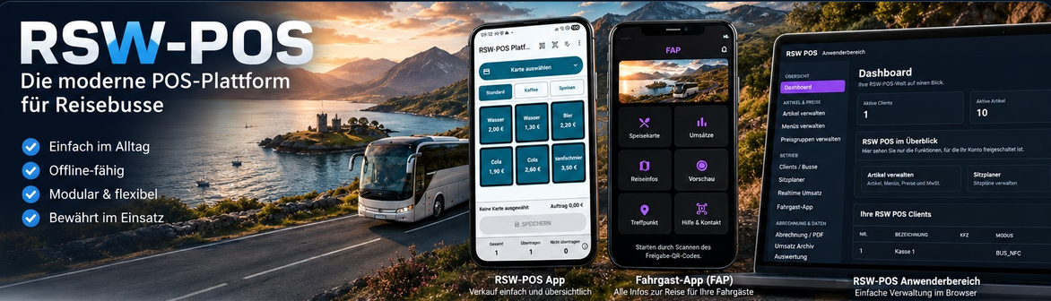 RSW POS – die moderne POS-Plattform für Reisebusse